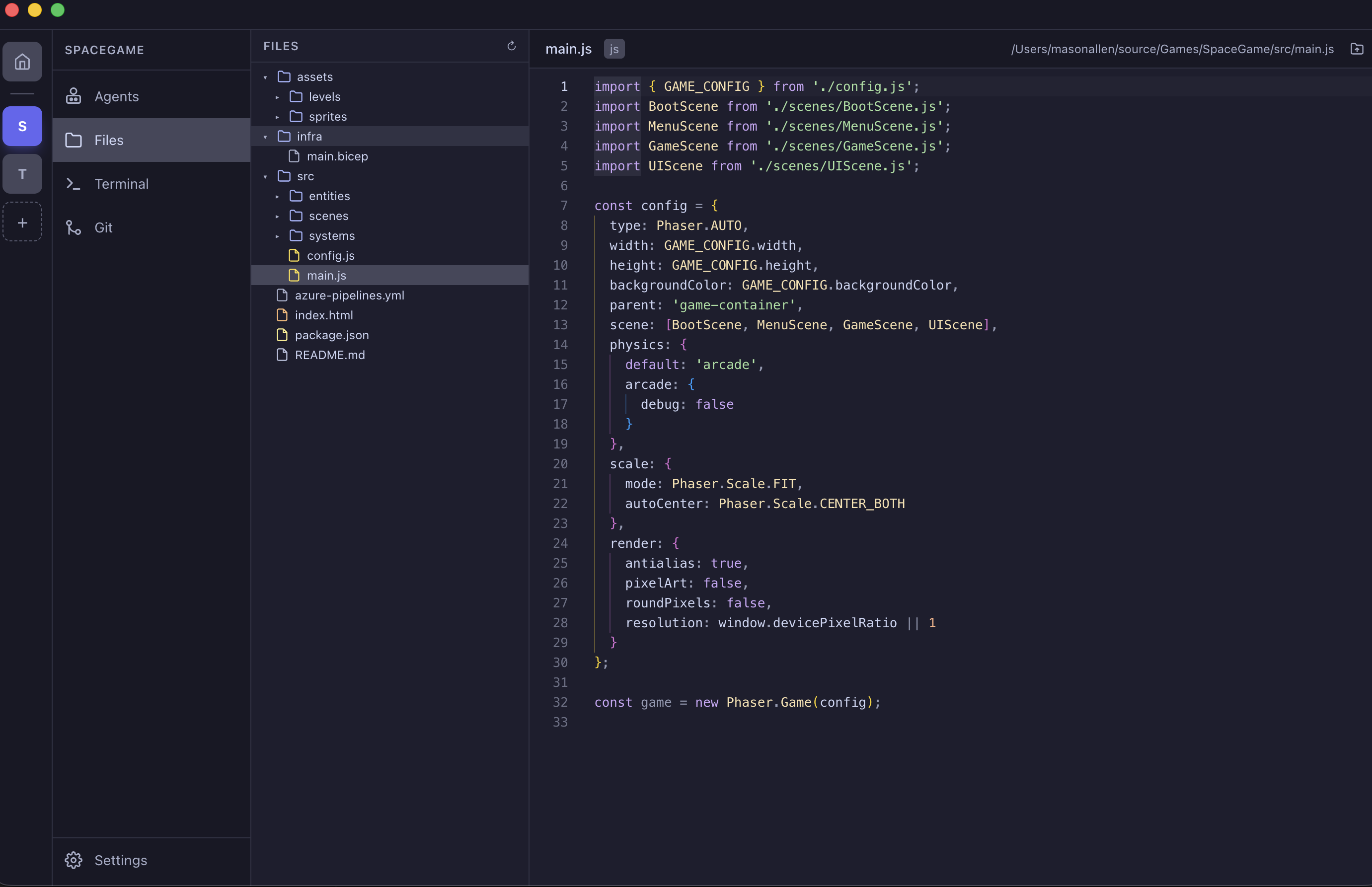 Monaco editor + agent hooks